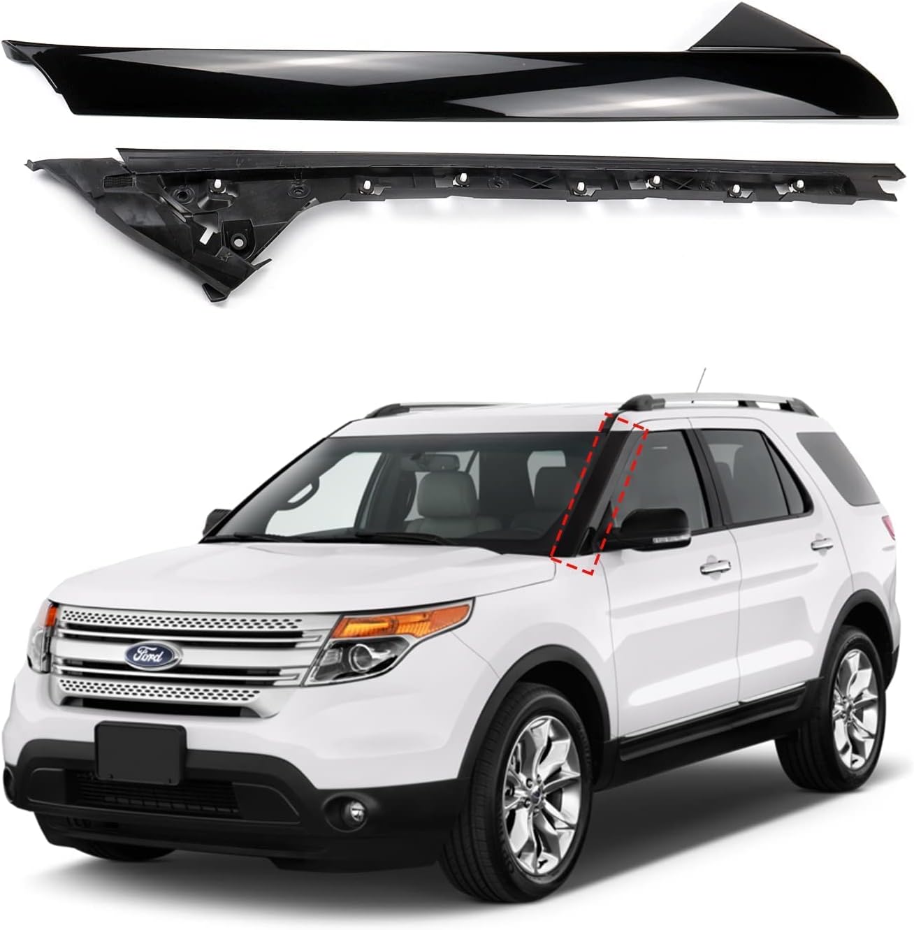 Windshield Pillar Trim Panel Molding for Ford Explorer 2011-2019