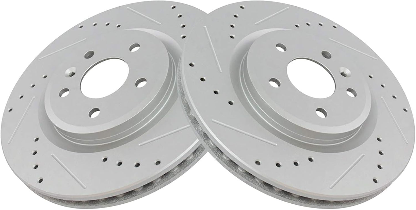 TRQ Front Performance Brake Rotors Set for Ford Explorer Flex Taurus
