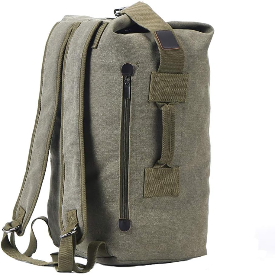 Military Duffel Bag Top Load Double Strap Canvas Backpack