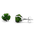 Natural Raw Green Tourmaline Stud Earrings - Everyday Gemstone Gift
