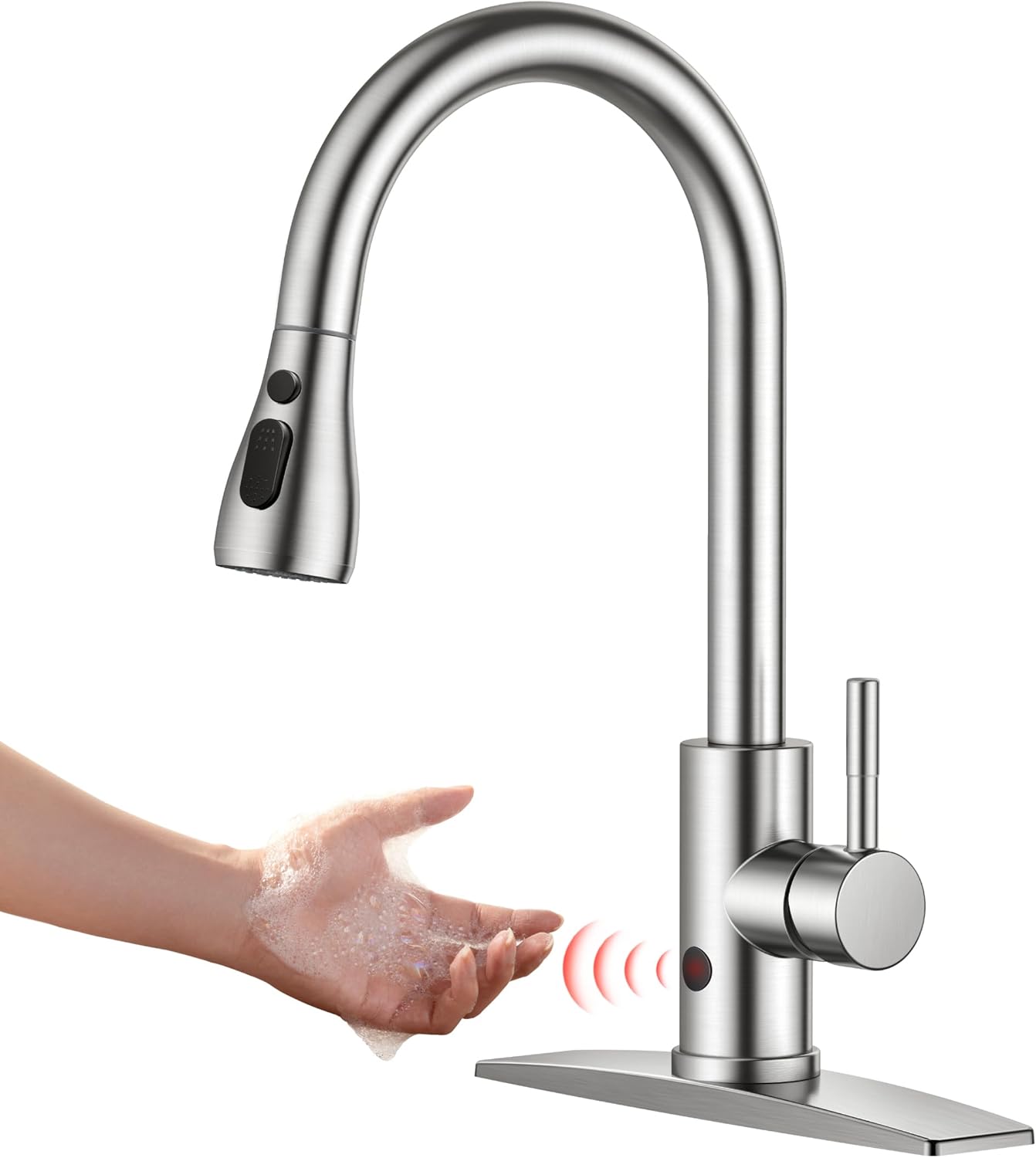 FORIOUS Touchless Kitchen Faucet with Pull Down Sprayer Design