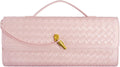 Woven Clutch Purses for Women - Leather Evening Bag with Strap