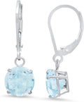 Solid 14K Gold Gemstone Stud Earrings for Women - Classic Blue