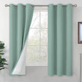 Frosty Green Blackout Curtains 63 in Length - Thermal Soundproof