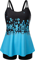 Tankini Swimsuit Two Piece Flowy Tank Top with Boy Shorts