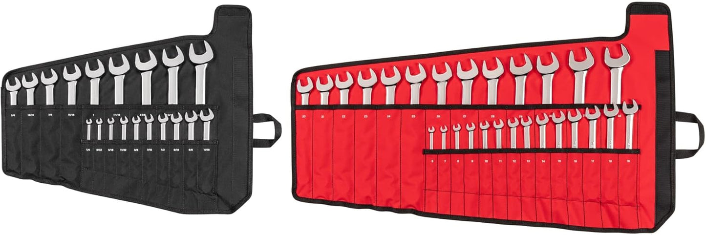 TEKTON 46-Piece Combination Wrench Set with Pouches for All Needs