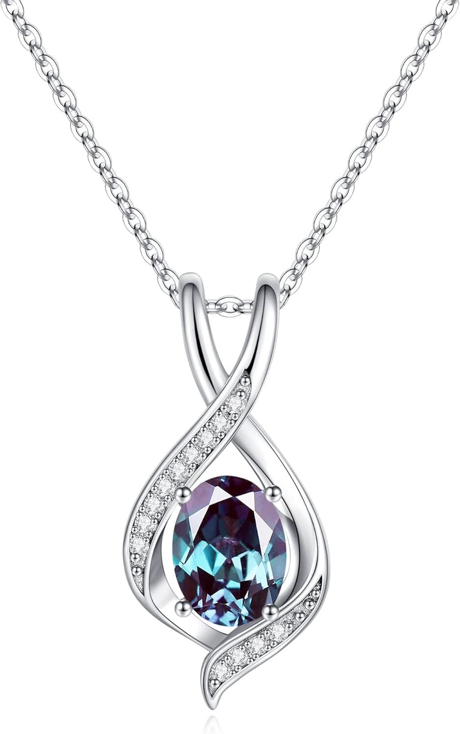 925 Sterling Silver Birthstone Pendant Necklace for Women Gifts