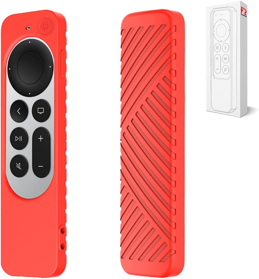 2021 RubRab Anti-Slip Silicon Case for Siri Remote 2nd Gen in Red