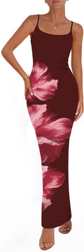 Women's Spaghetti Strap Floral Maxi Dress for Summer Style