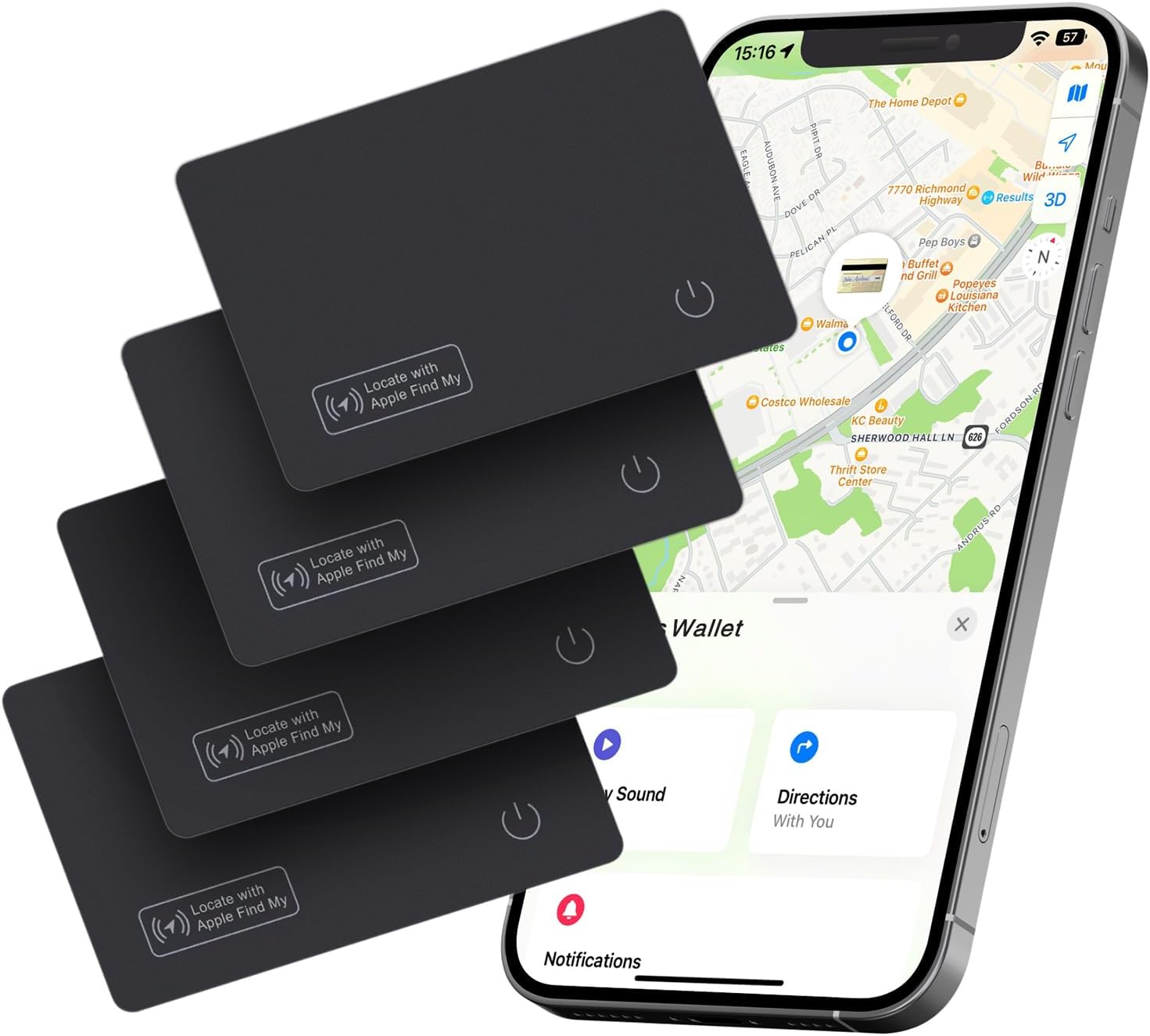Eelexa Wallet Tracker Card - Rechargeable Thin Finder for iOS
