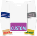 Bulk Custom Badge Buddies ID Vertical Backer Cards (100 Pcs) - Durable