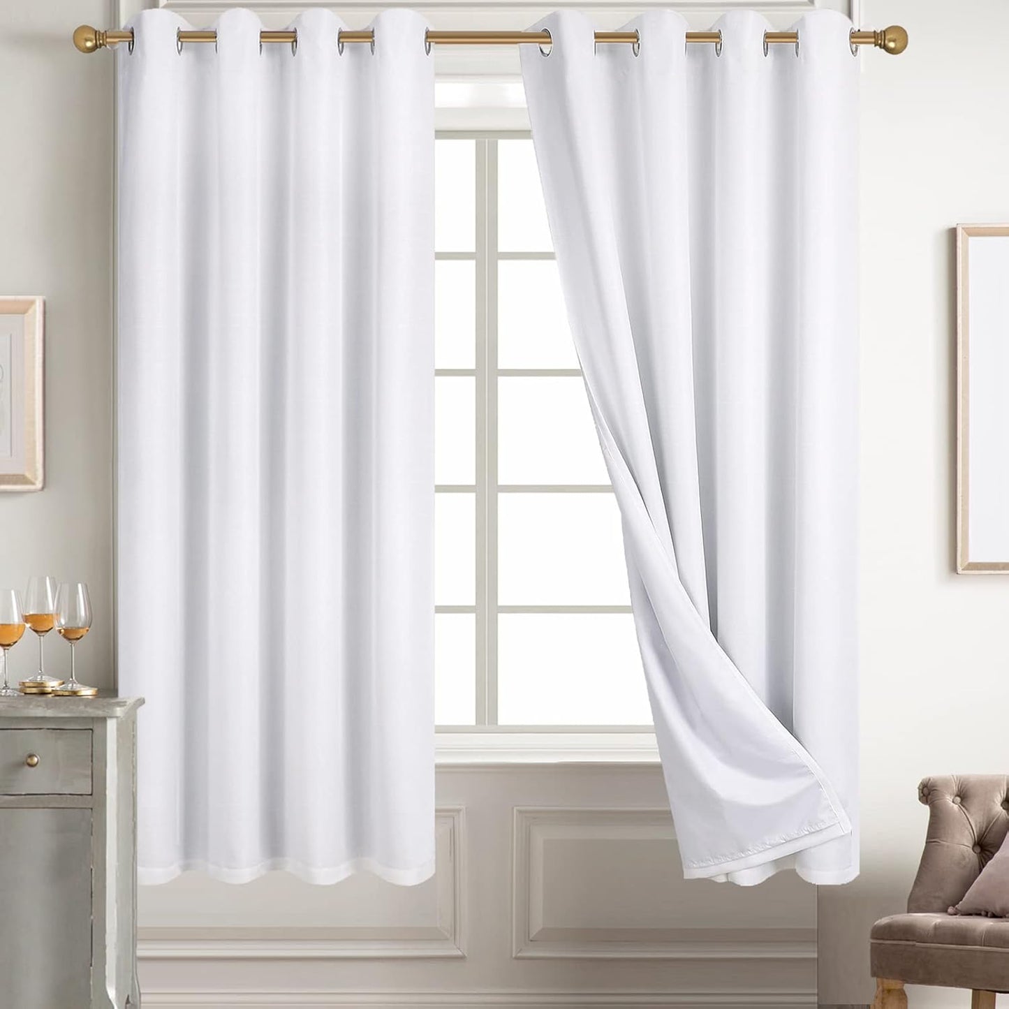 Diraysid 100% Blackout Curtains for Bedroom Grommet Insulation