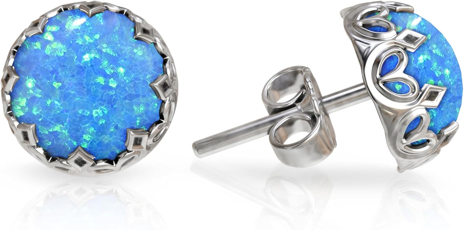 925 Sterling Silver Gemstone Studs Earrings for Women - Minimalist