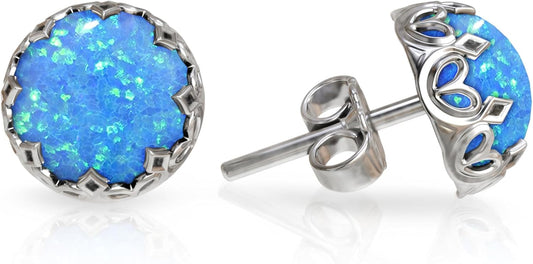 925 Sterling Silver Gemstone Studs Earrings for Women - Minimalist