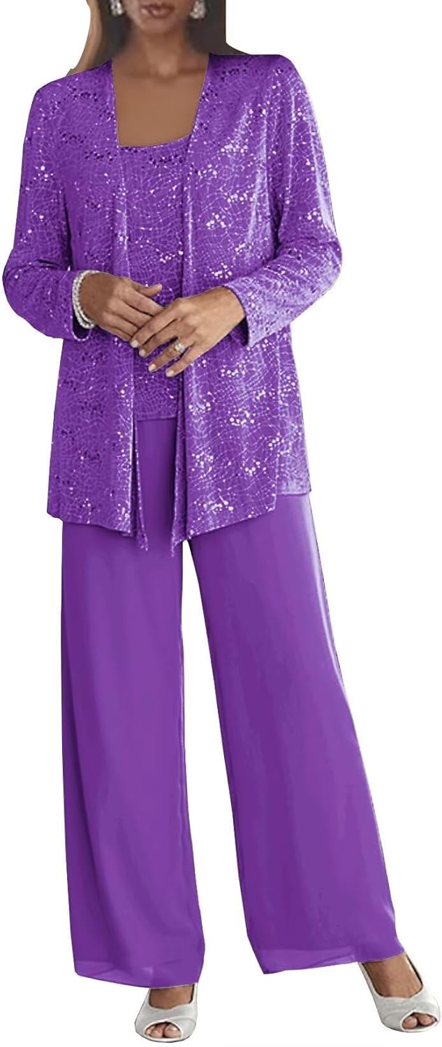 Chiffon Mother of the Bride Pant Suits for Elegant Weddings