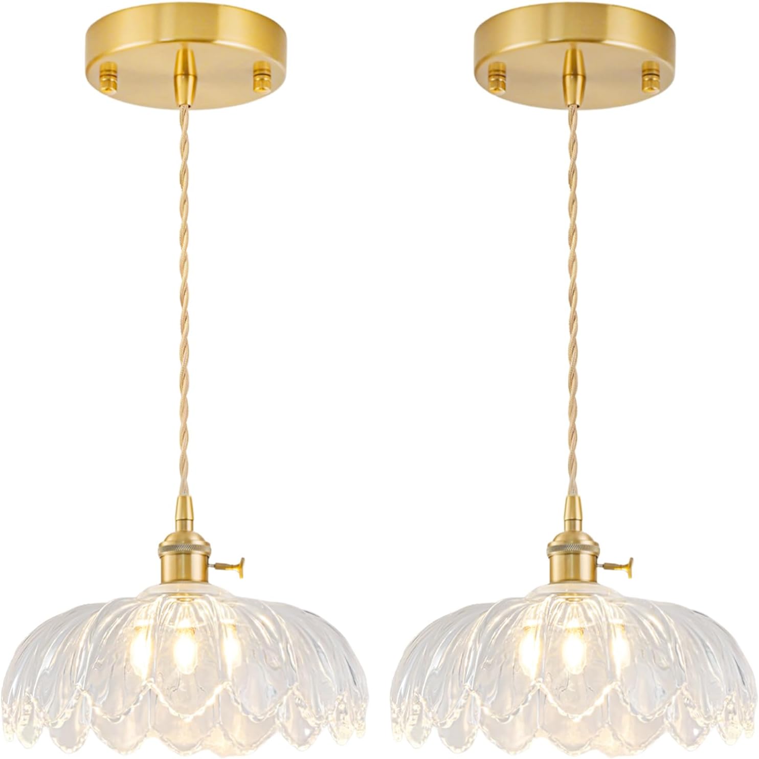 Vintage Brass Pendant Light Fixtures for Kitchen Island Lighting