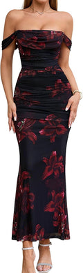 KUTUMAI Off The Shoulder Maxi Dress - Flattering Corset Fit