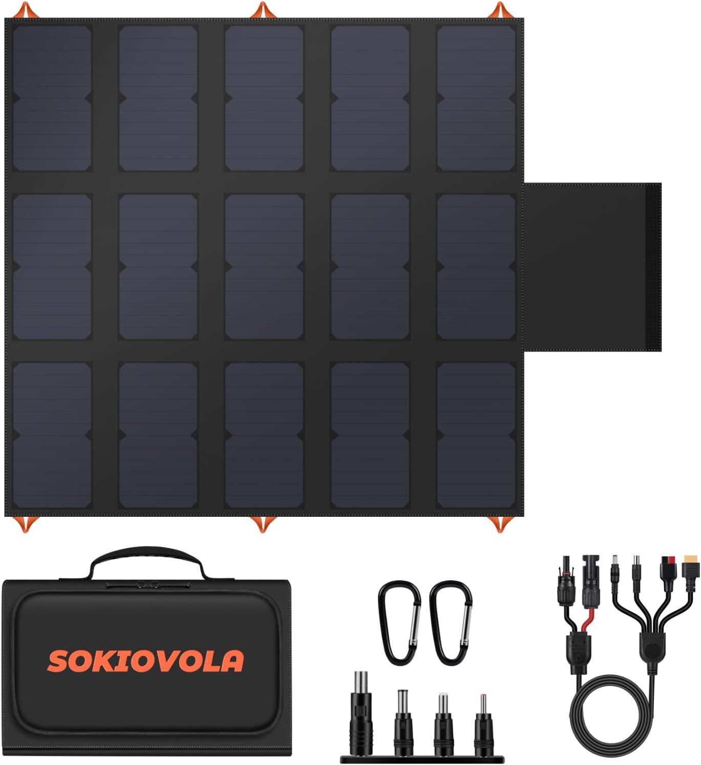 SOKIOVOLA 100W Portable Solar Charger - Fast Charging Anywhere!