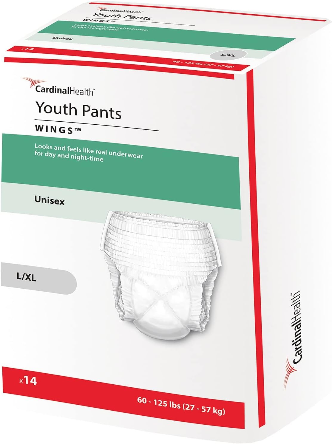Cardinal Health Wings Youth Absorbent Underwear for Comfort