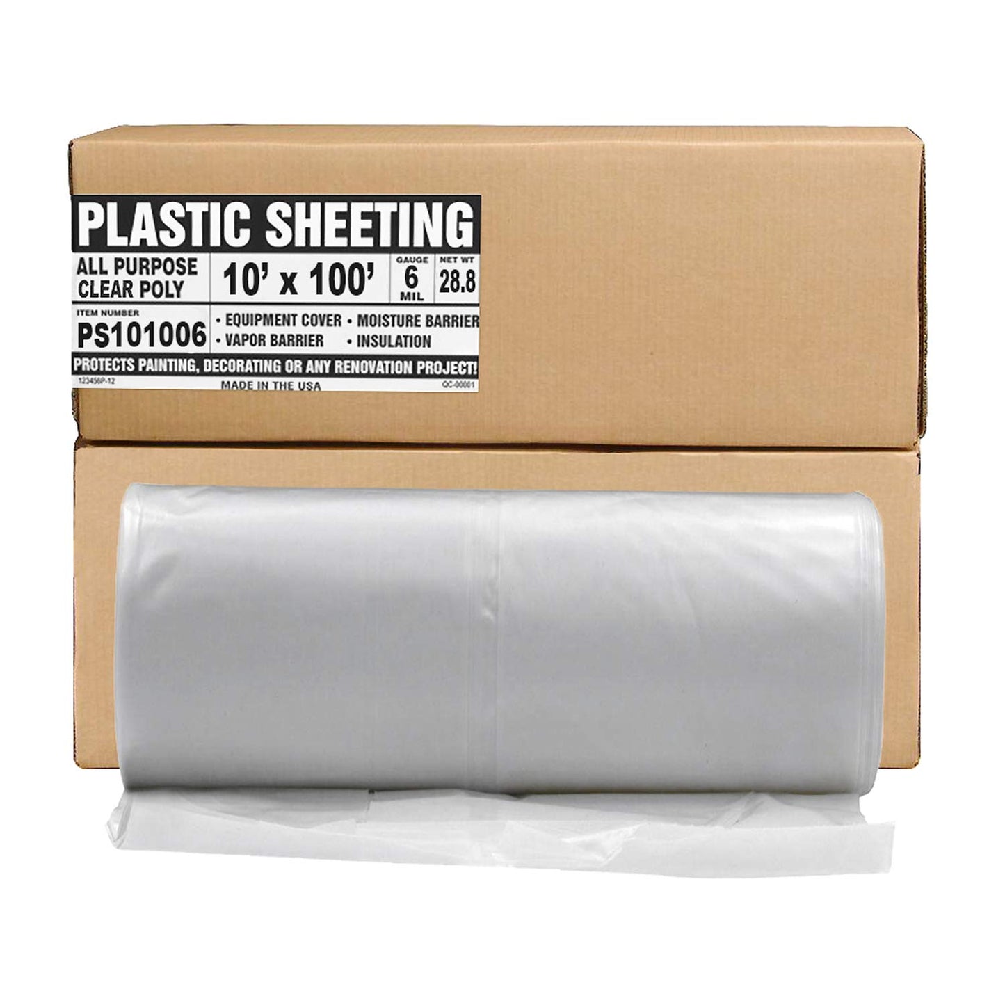 Aluf Plastics 10ft x 100ft Heavy Duty Clear Plastic Sheeting