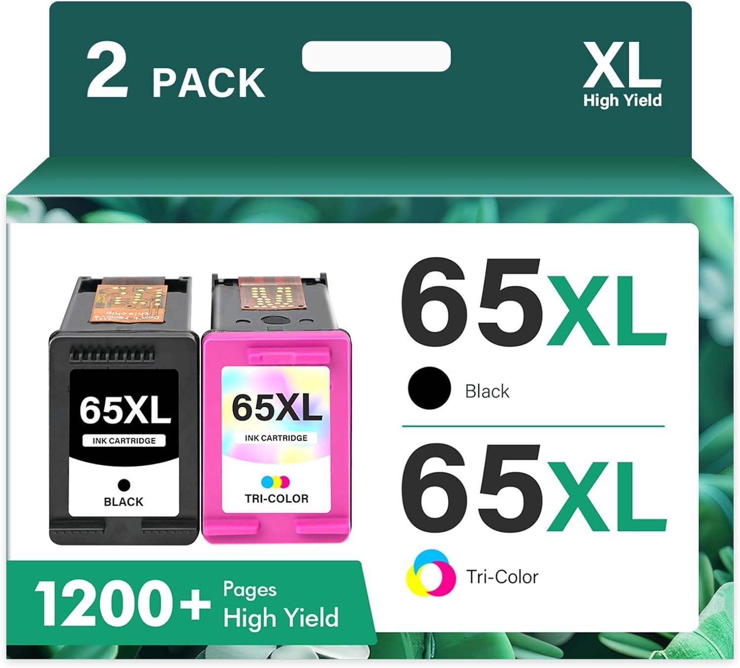 65XL Ink Cartridges Combo Pack for HP Printers - High Yield