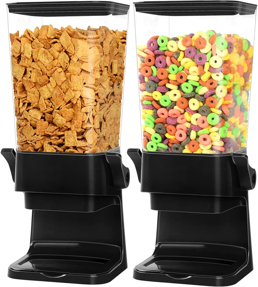 Cereal Dispenser Countertop 2 Pack for Kitchen Organization