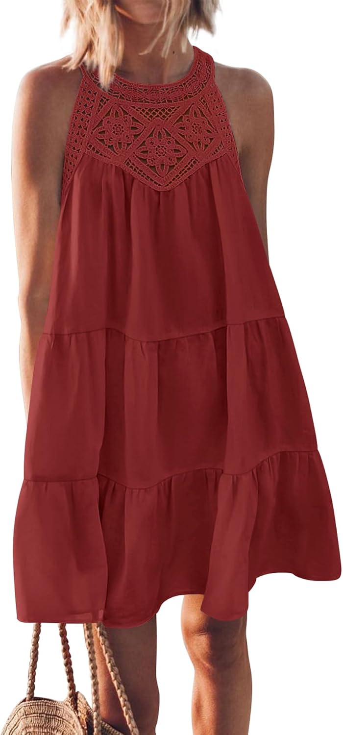 BTFBM Women Summer Halter Dresses Casual Spring 2025 Mini Dress