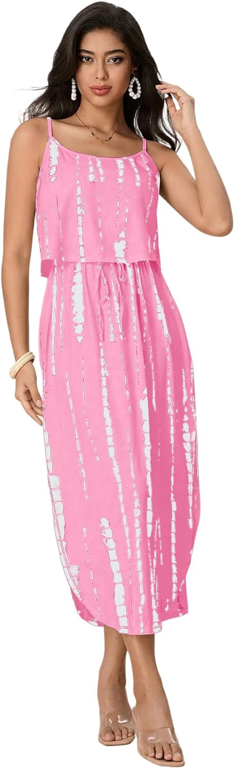 Women's Spaghetti Strap Tie Dye Cami Dress for All Occasions