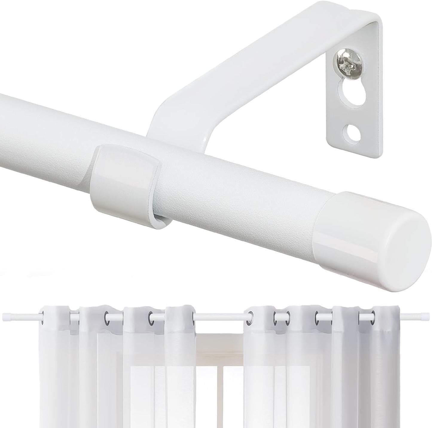 FactionGarden Heavy Duty White Curtain Rod Set