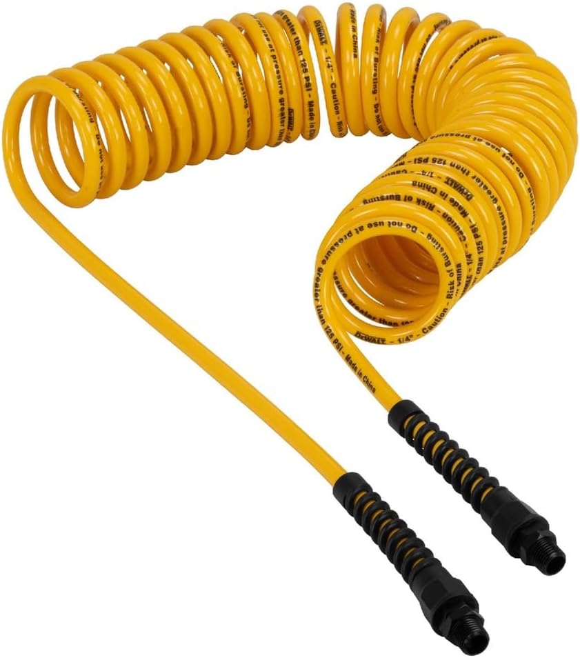 DEWALT 25' Recoil Hose with Bend Restrictors - Flexible & Durable