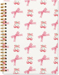 Pink Aesthetic Notebook for Women 5.5x8.3 - Preppy Spiral Journal