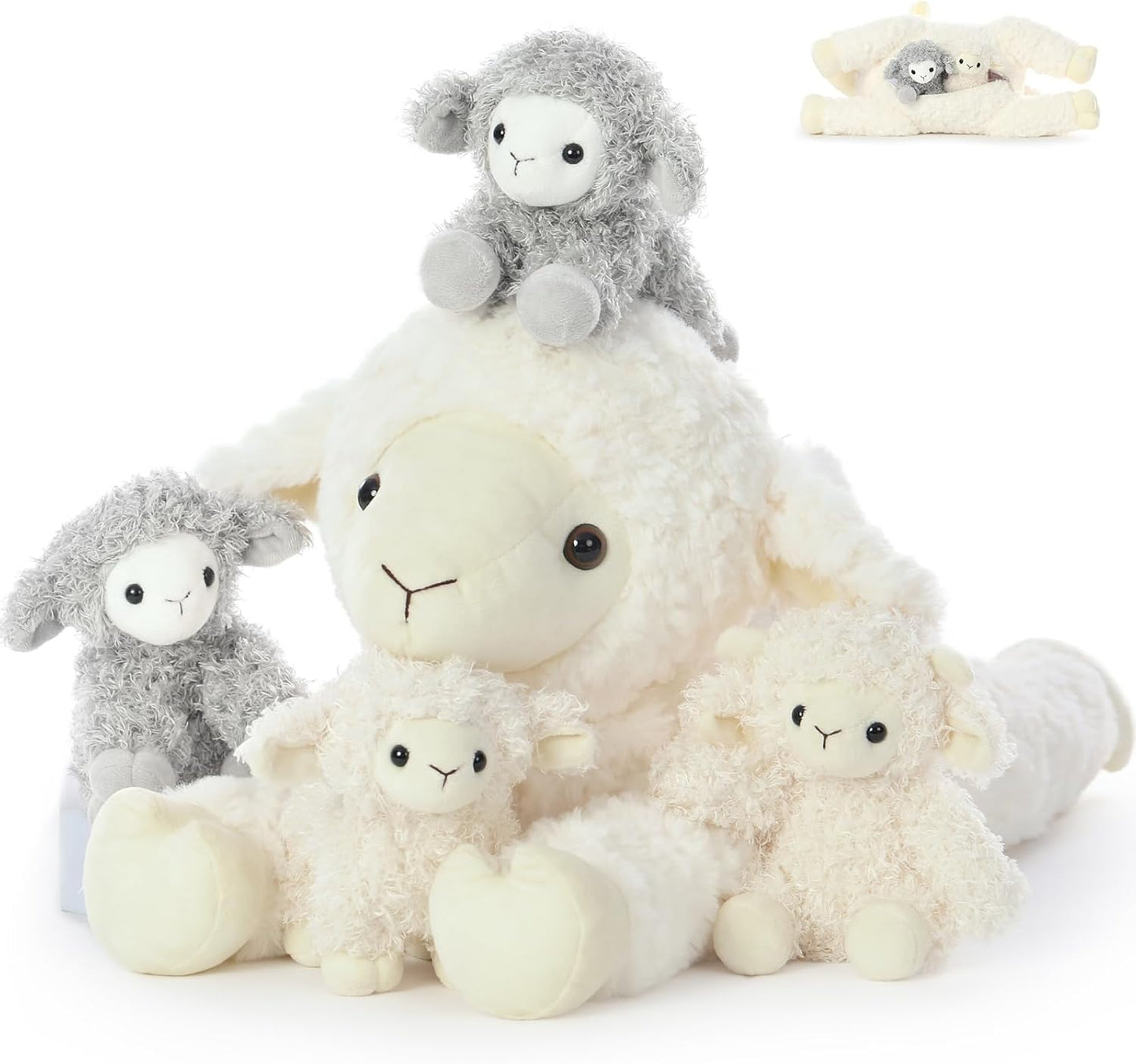 Tezituor 5Pcs Lamb Stuffed Animals Set for Kids and Adults