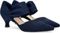 Coutgo Womens Low Kitten Heel Dress Shoes - Elegant Pointed Toe Pumps
