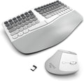 Ergonomic Wireless Keyboard and Mouse Set - Comfortable Silent Typing