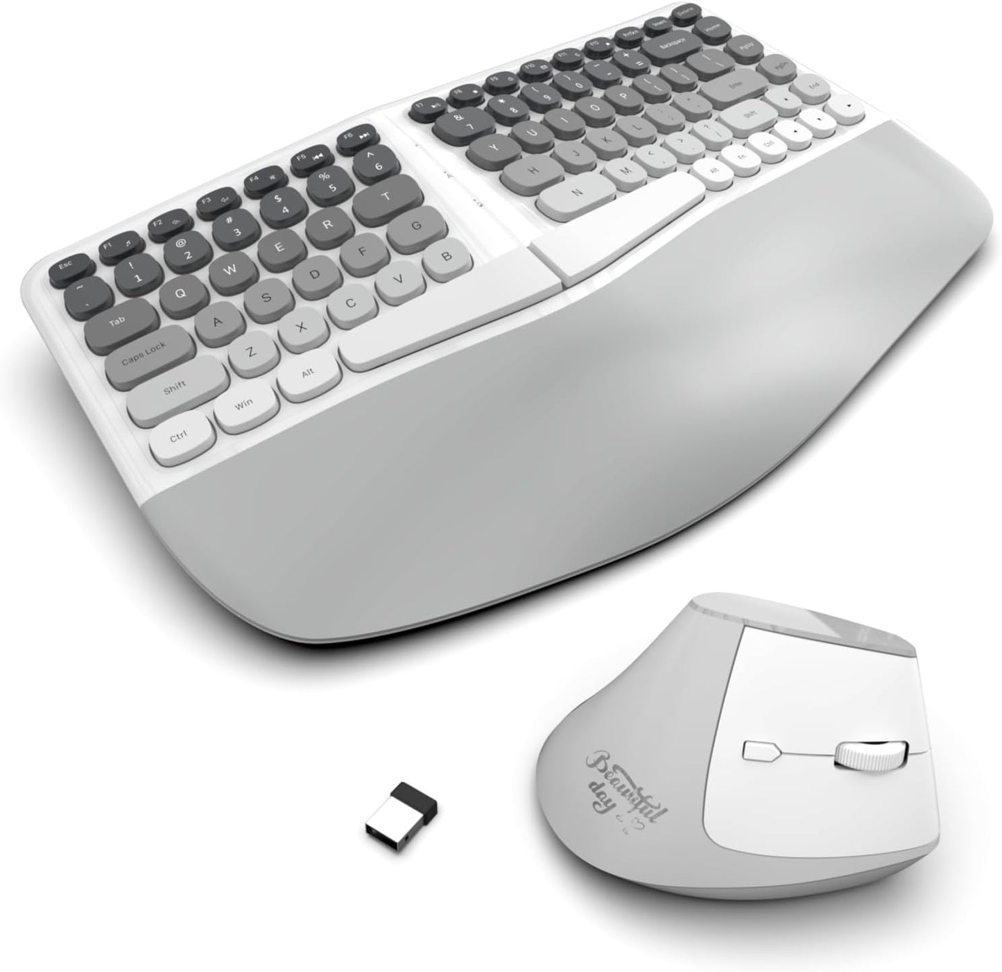 Ergonomic Wireless Keyboard and Mouse Set for Comfort and Style