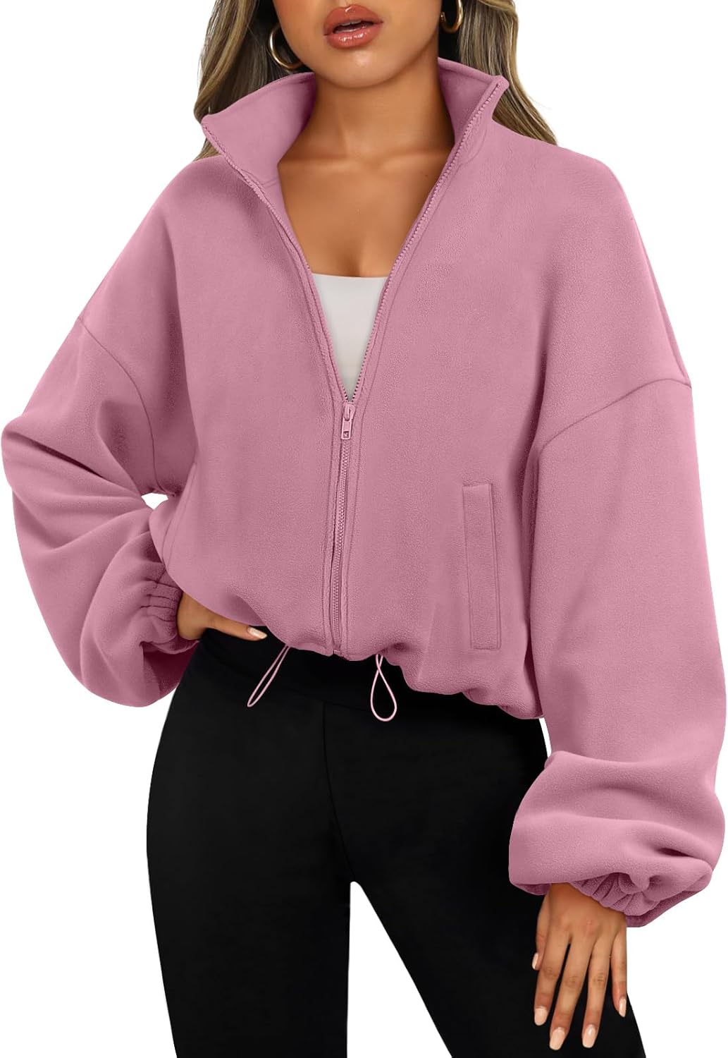 AUTOMET Womens Fleece Jackets Zip Up for Cozy Winter Style