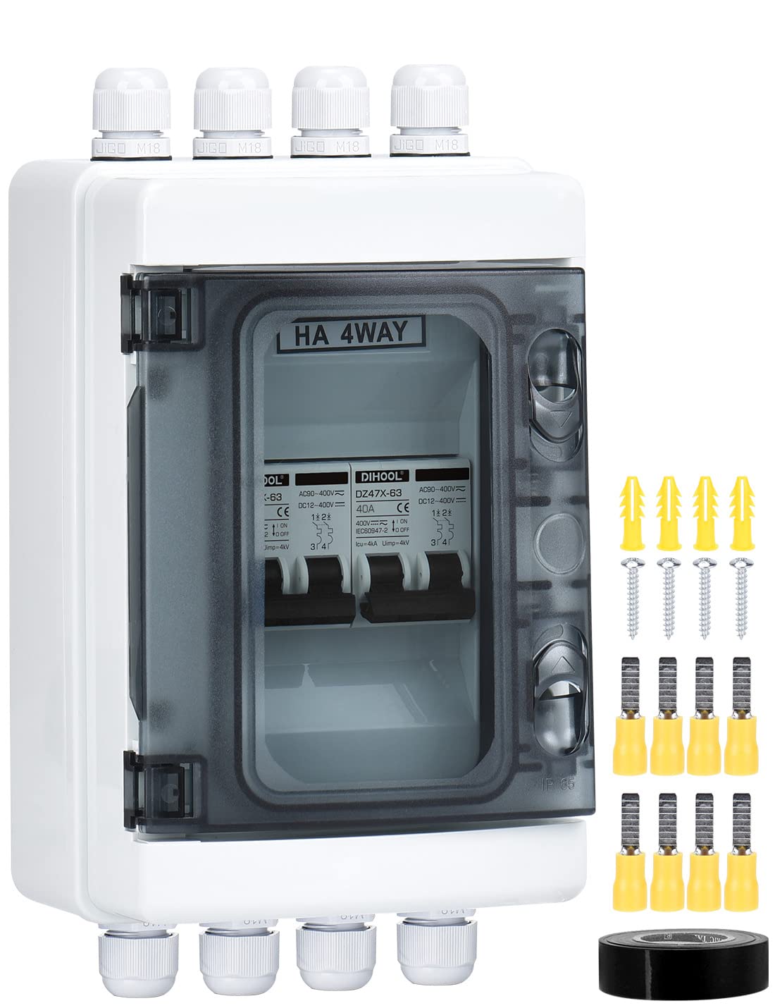 DIHOOL DC Circuit Breaker Box Cover for Solar Power Systems