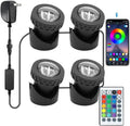 Colored Pond Lights with Timer and APP Control - 4-Pack RGB Fountain