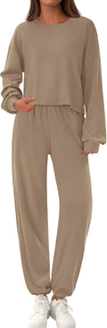 Women's Two Piece Lounge Sets - Soft Fall Airport Outfit