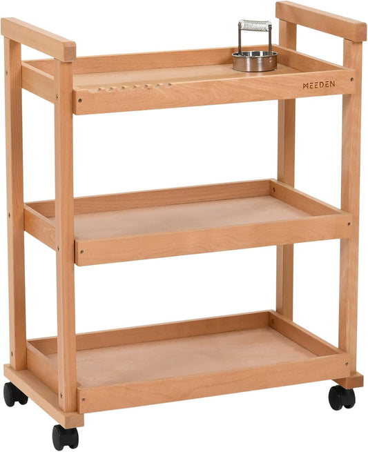 MEEDEN Art Cart Storage Organizer - 3-Tier Rolling Utility Cart