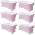 Obstal 6 Pack Stretch Spandex Table Covers for 8 Ft Tables - Fitted