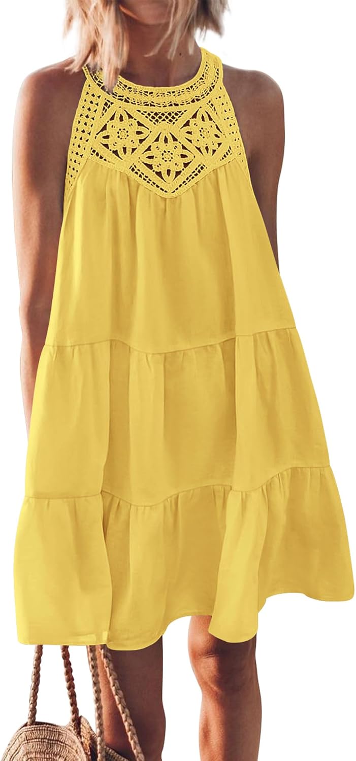 BTFBM Women Summer Halter Dresses Casual Spring 2025 Mini Dress