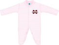 Creative Knitwear College Baby Striped Footed Romper - Soft Team Logo