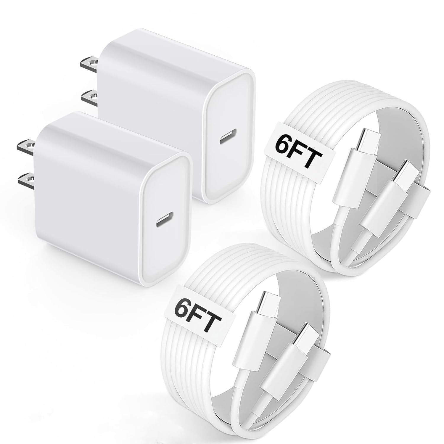 USB C Fast Charger for iPhone 15 with 6FT Charging Cable