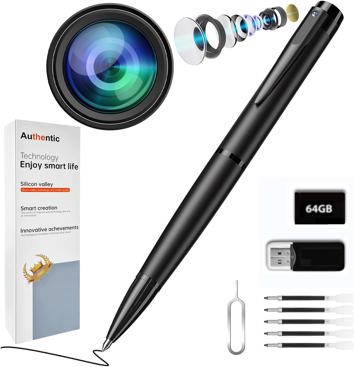 1080P Hidden Camera Pen Video Recorder for Home Monitoring