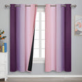 Ombre Pink and Purple Blackout Curtains 72 in Length - Full Room