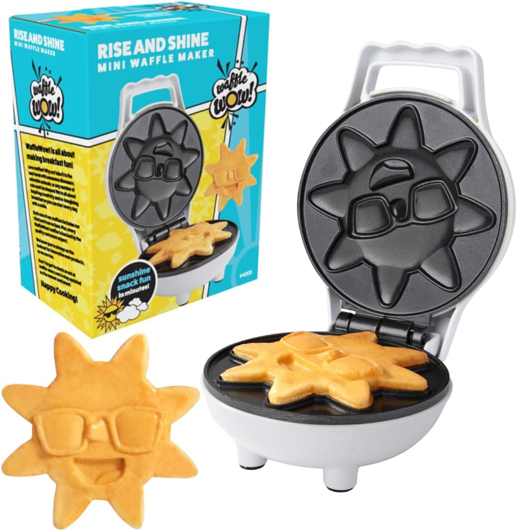 CucinaPro Mini Sun Waffle Maker - Make Smiley Waffles!