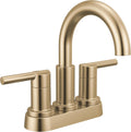 Delta Nicoli Centerset Brushed Gold Bathroom Faucet with Sprayer