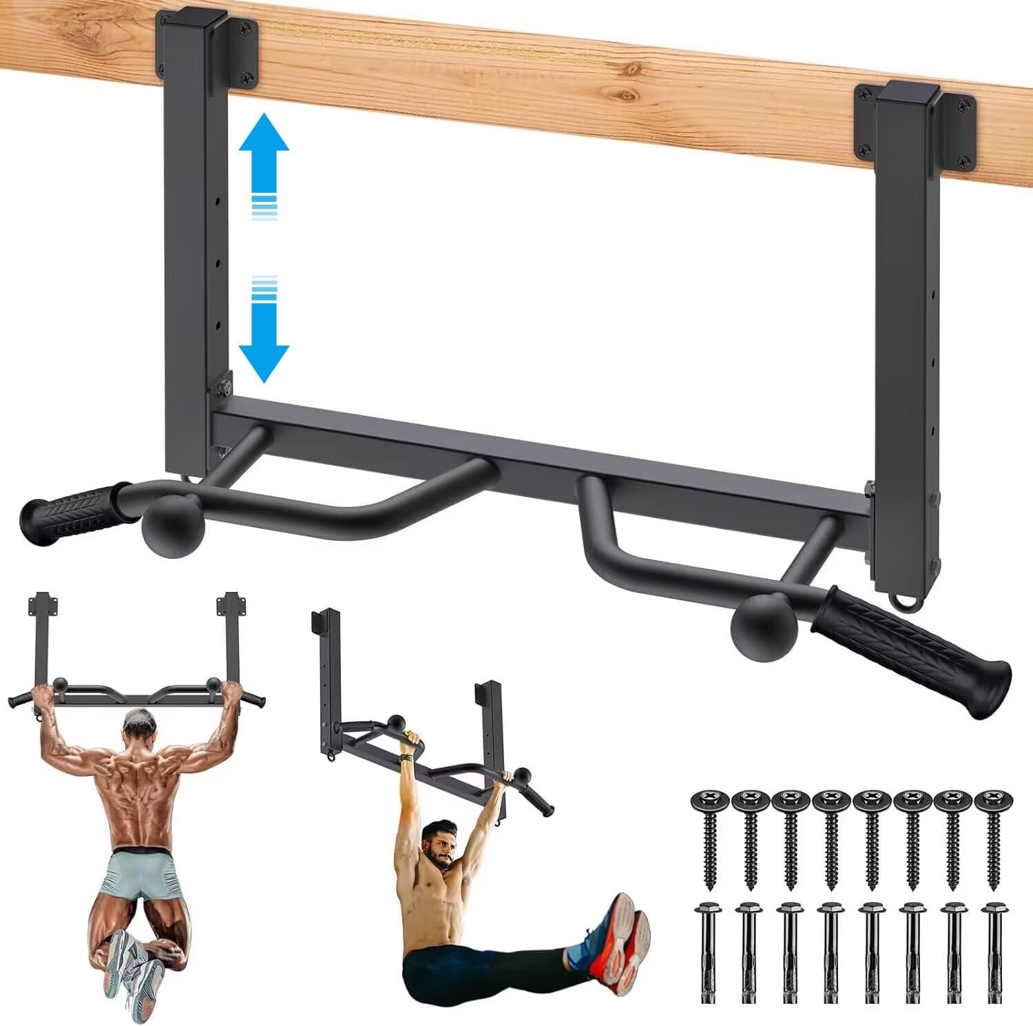 Kipika 32in Ceiling Mounted Pull Up Bar - Adjustable Heavy Duty