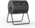 Dual Chamber Tumbling Composter 43 Gallon Large Outdoor - Easy Turn